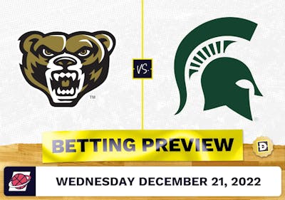 Oakland vs. Michigan State CBB Prediction and Odds - Dec 21, 2022