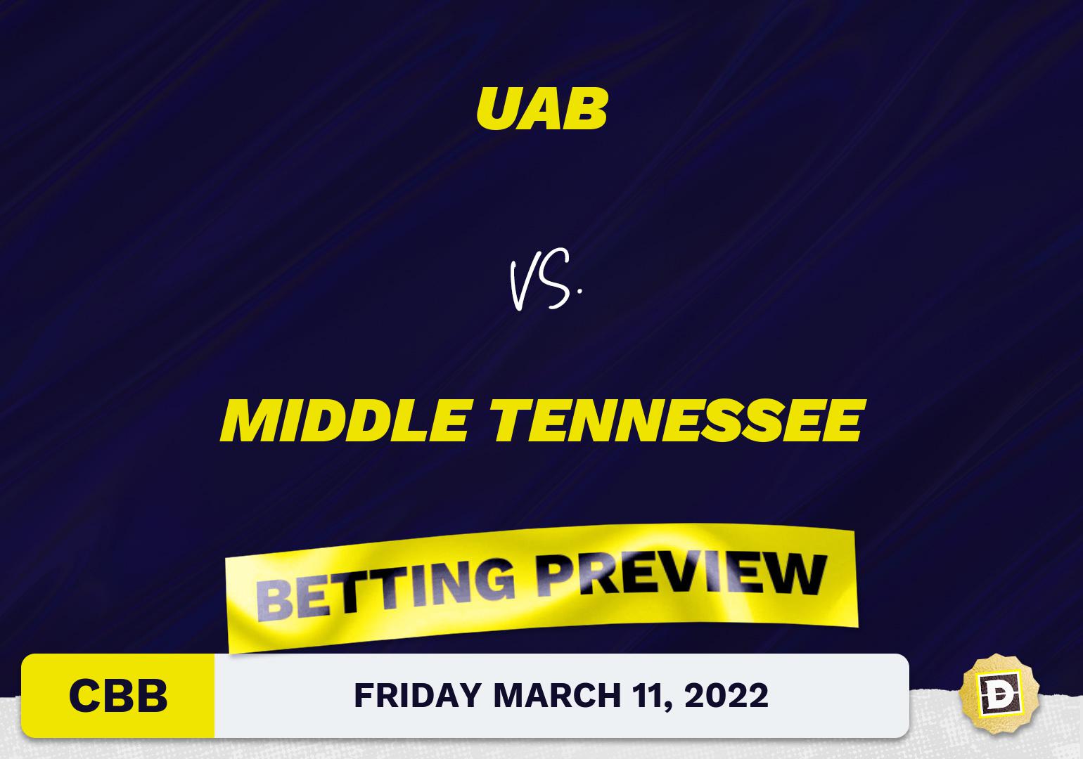 UAB vs. Middle Tennessee CBB Predictions and Odds - Mar 11, 2022