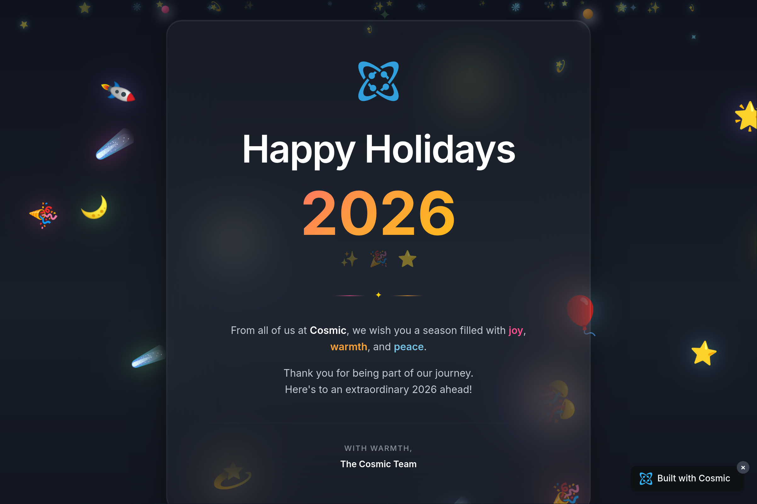 Screenshot of Xmas card