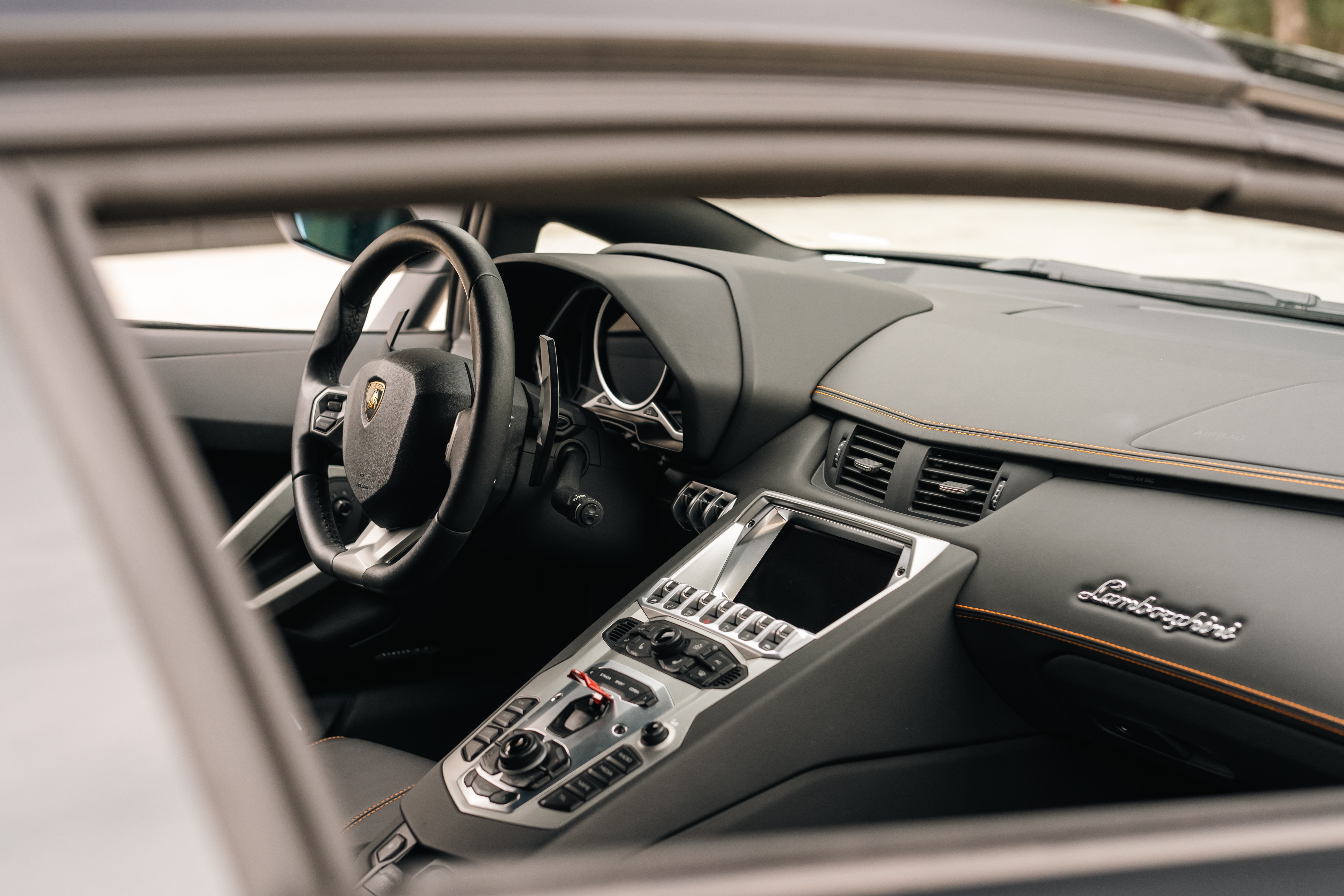 Lamborghini Aventador LP 700-4 interior in Dripping Springs, TX.