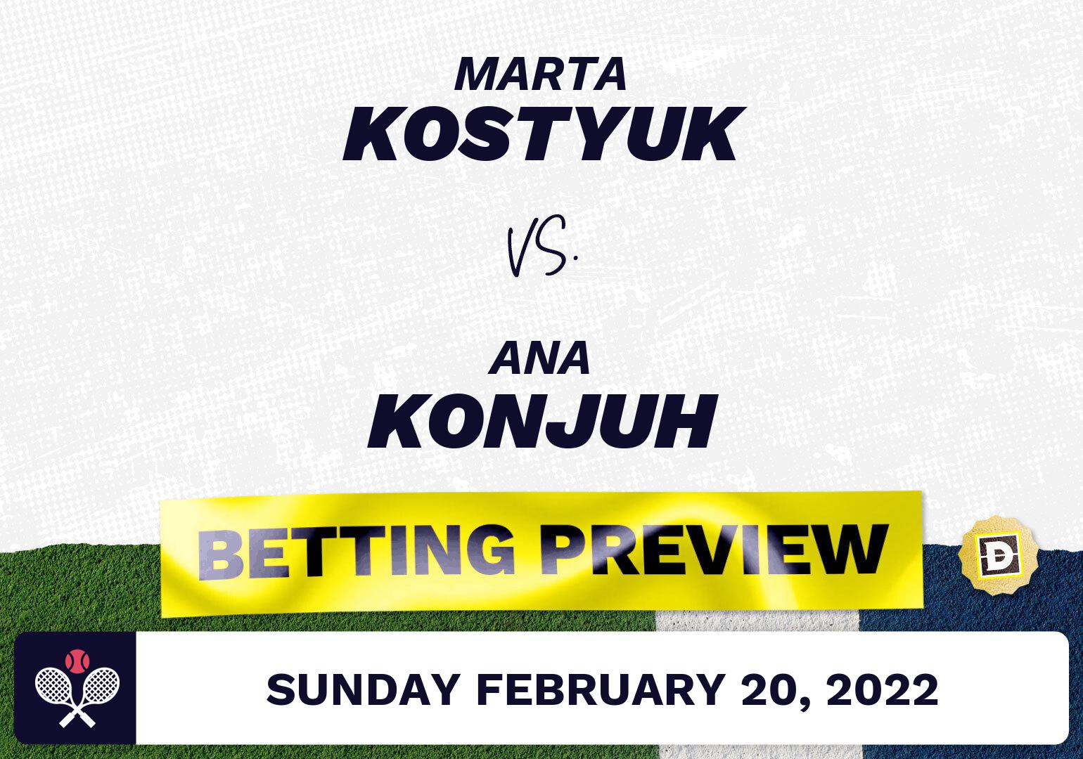 Marta Kostyuk vs. Ana Konjuh Predictions - Feb 20, 2022