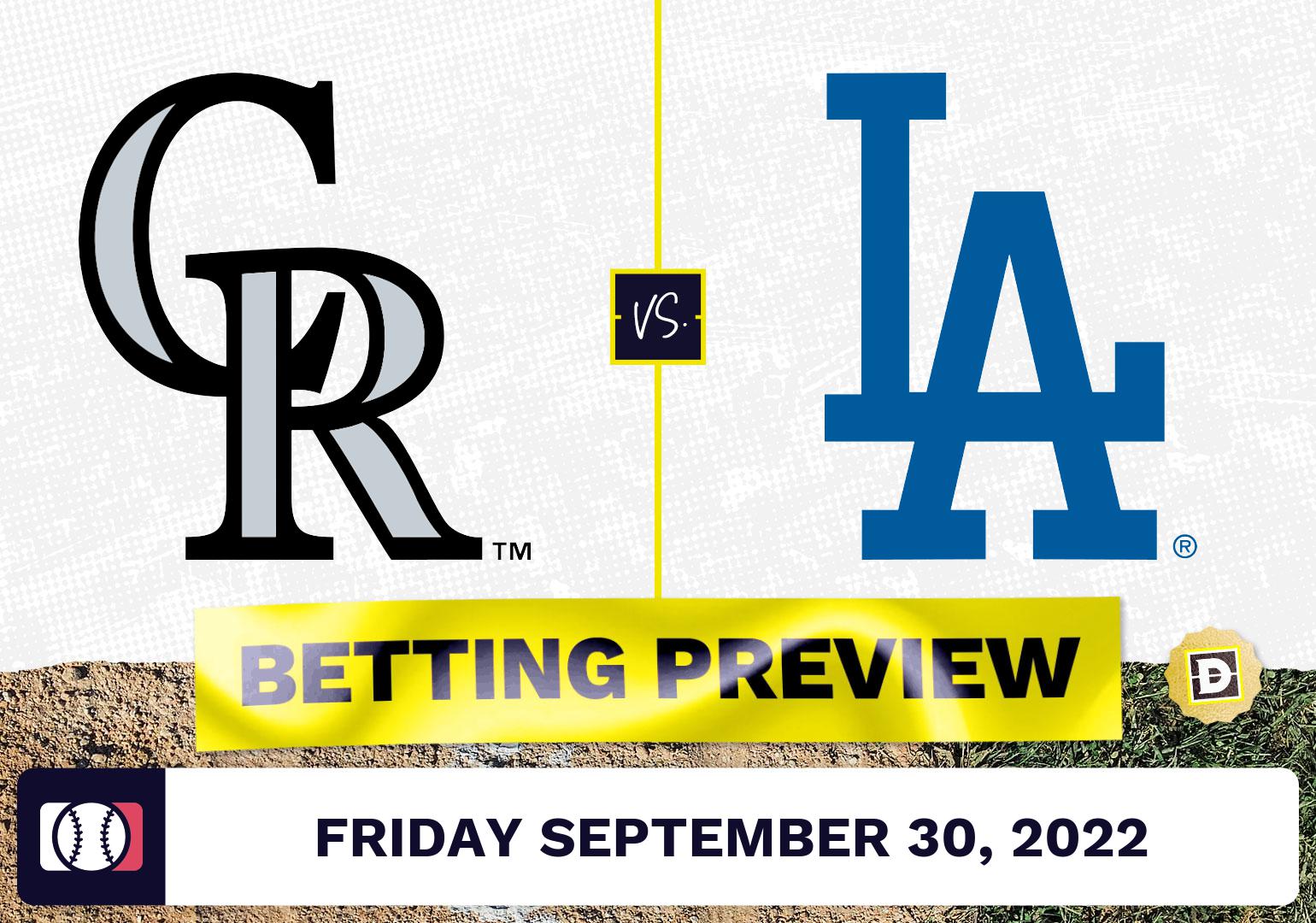 Rockies vs. Dodgers Prediction and Odds - Sep 30, 2022