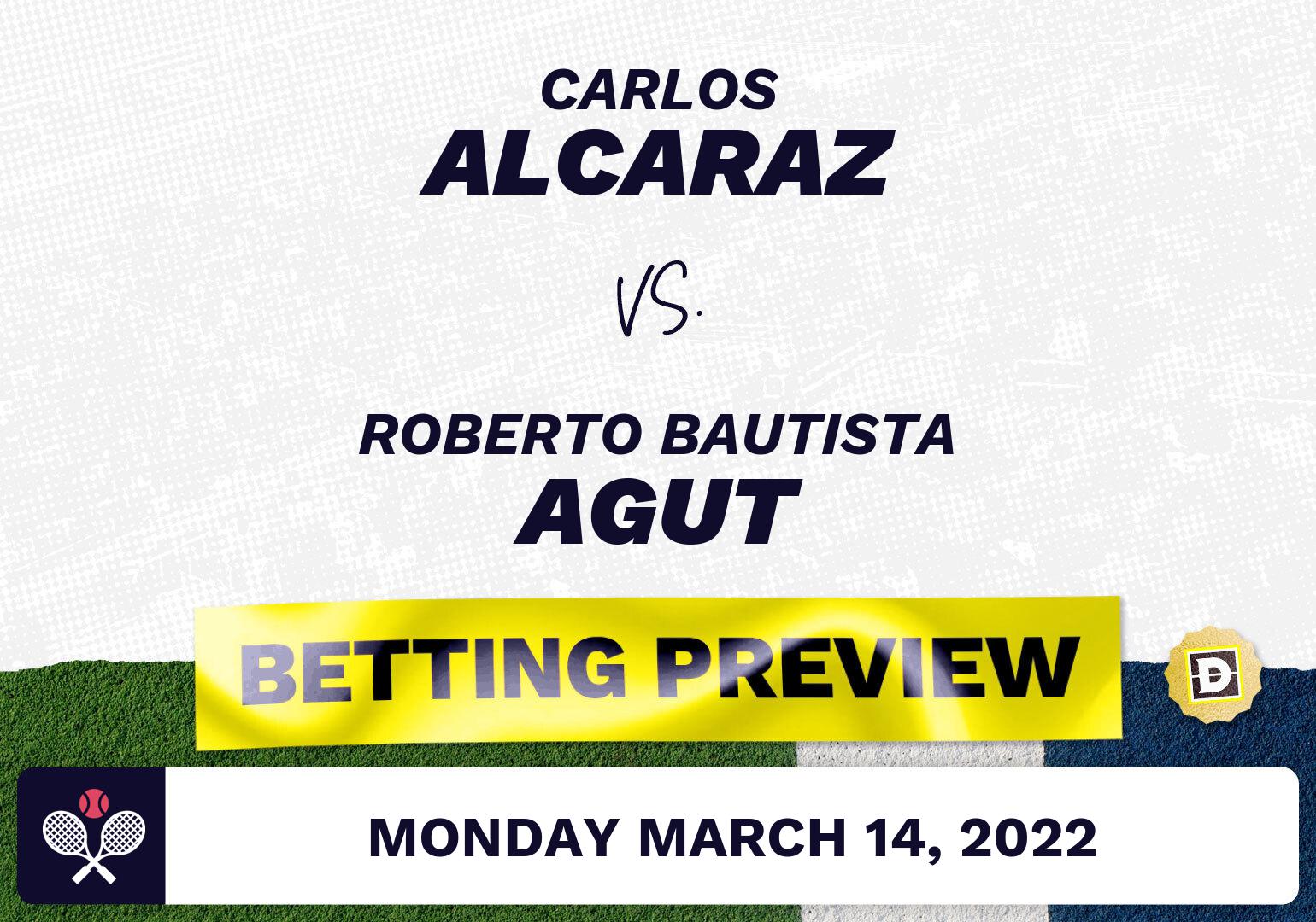 Carlos Alcaraz vs. Roberto Bautista Agut Predictions - Mar 14, 2022