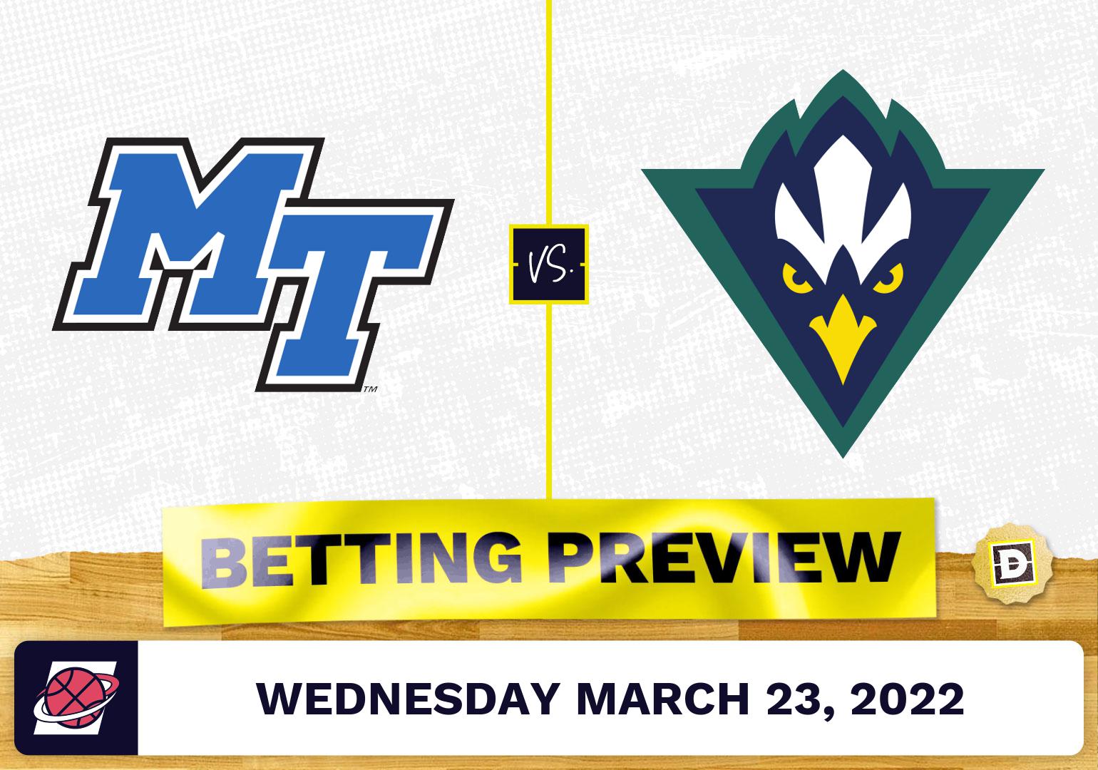 Middle Tennessee vs. North Carolina-Wilmington CBB Predictions and Odds - Mar 23, 2022