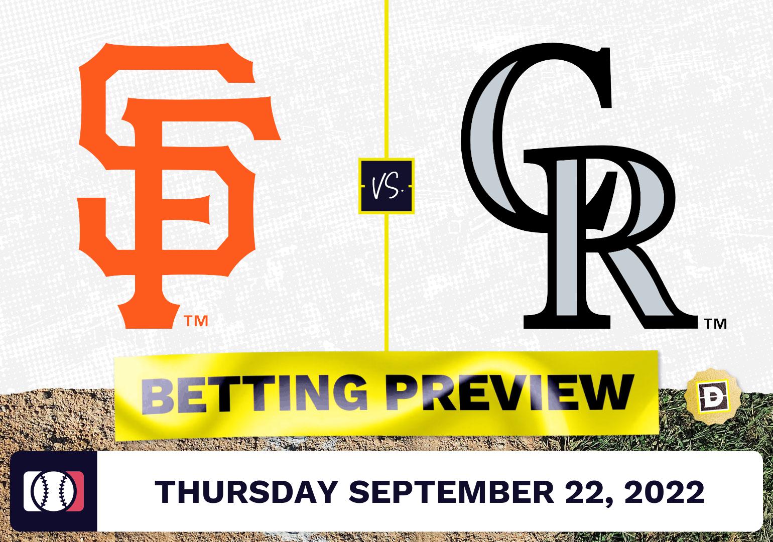 Giants vs. Rockies Prediction and Odds - Sep 22, 2022