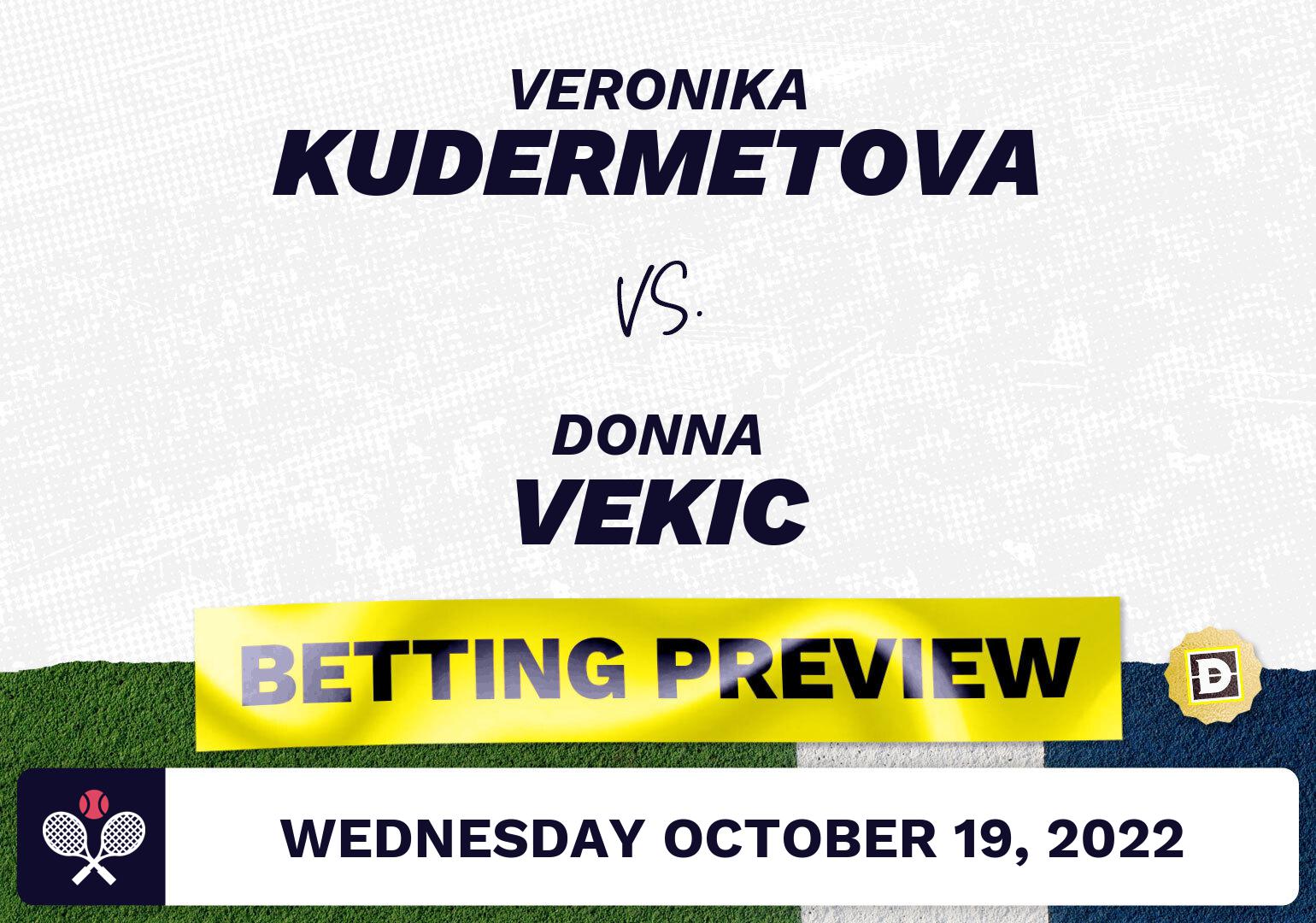 Veronika Kudermetova vs. Donna Vekic Predictions - Oct 19, 2022