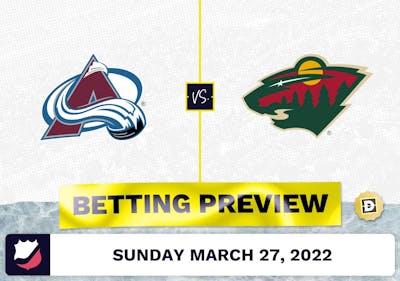 Avalanche vs. Wild Predictions and Odds - Mar 27, 2022