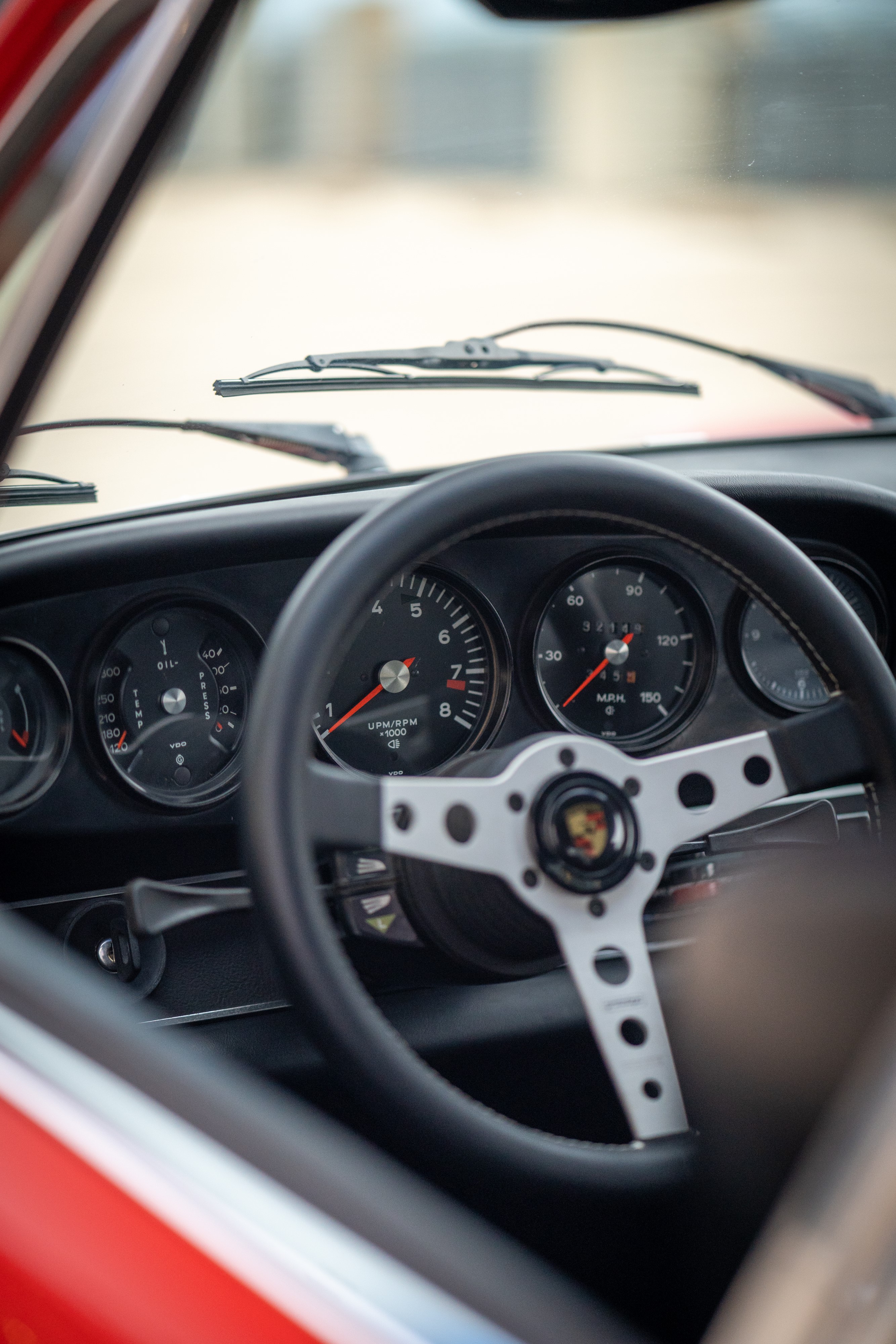 Gauges on a 1973 Porsche 911S.