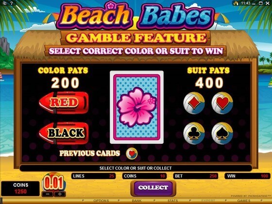 Beach Babes Gamble Feature