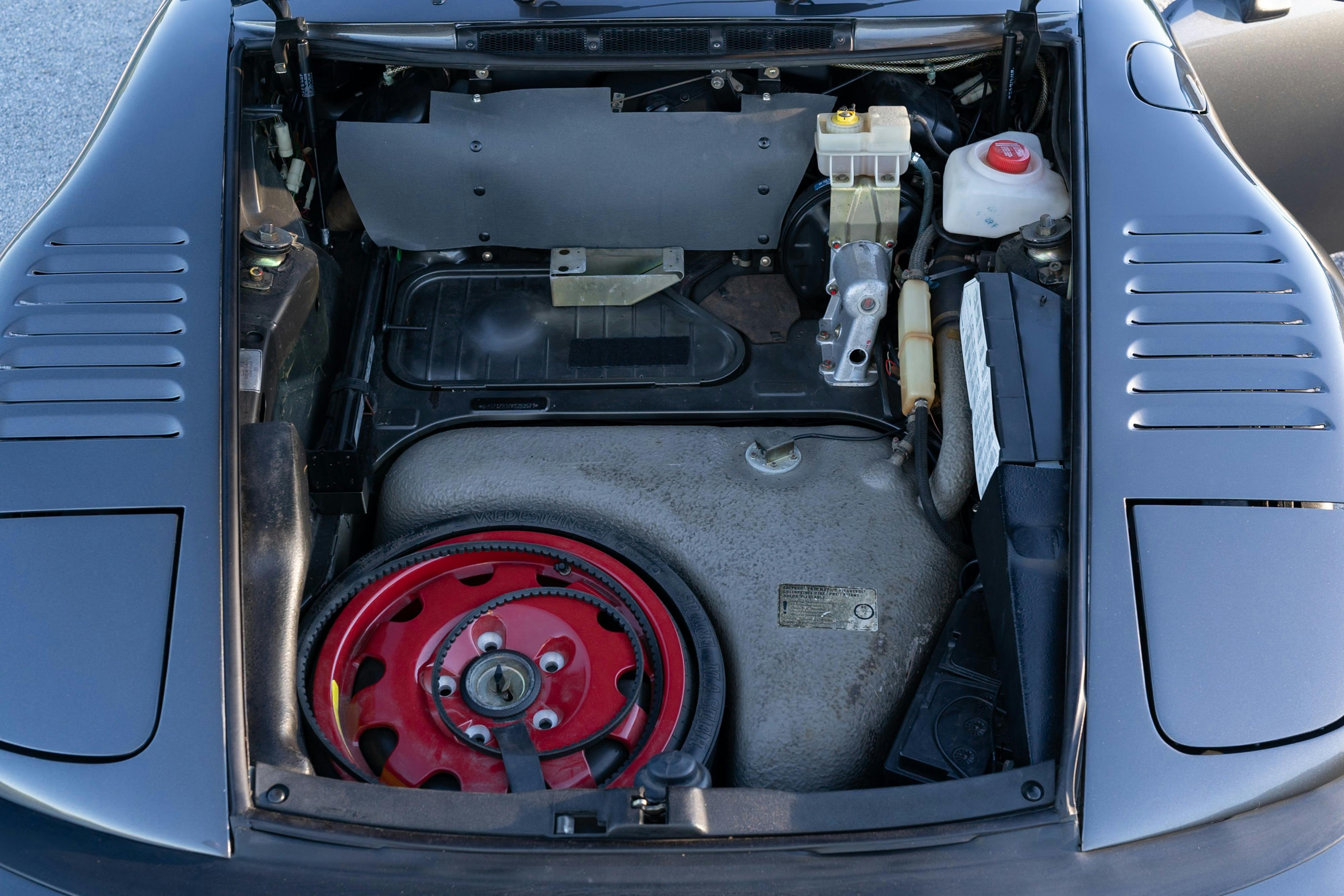 Frunk on a 1989 Porsche 911 Turbo M505 Slant Nose.