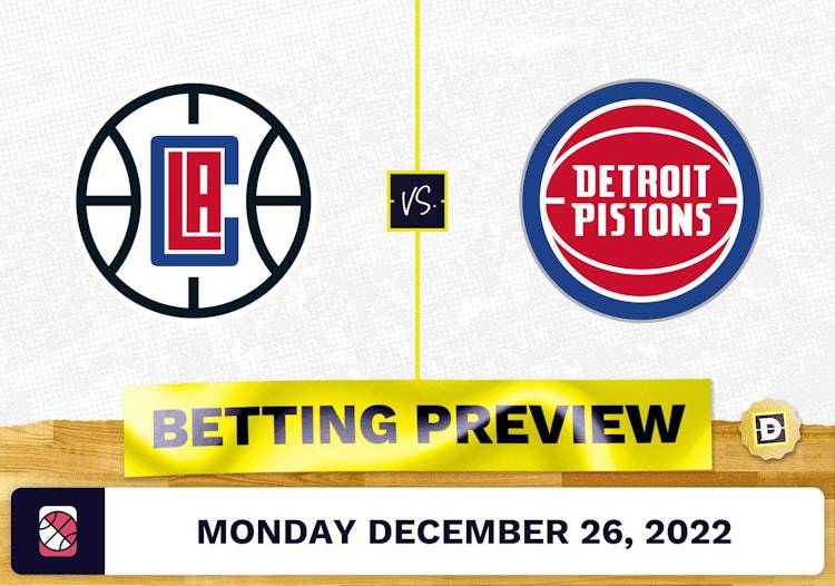 Clippers vs. Pistons Prediction and Odds - Dec 26, 2022