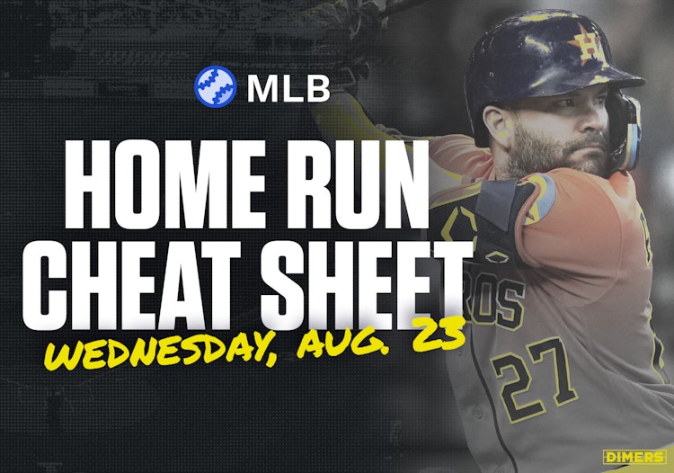 Home Run Cheat Sheet - HR Data, Stats, Matchups and More - Wednesday, August 23