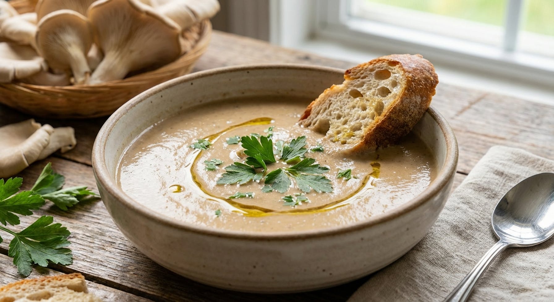 Creamy Oyster Mushroom Bisque