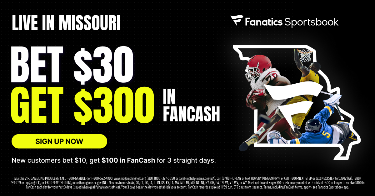 New Fanatics Sportsbook promo code debuts $300 Missouri launch bonus for Cyber Monday!