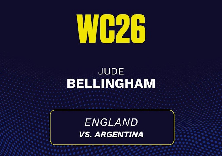 Jude Bellingham projected stats for Sunday, July 12, 2026.