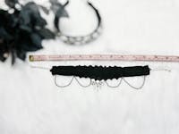 Gothic Choker Necklace with Rhinestones Pendant and Layered Chains, Wide Black Elastic Choker Collar, Upcycled Whimsigoth Jewelry Gifts for Her