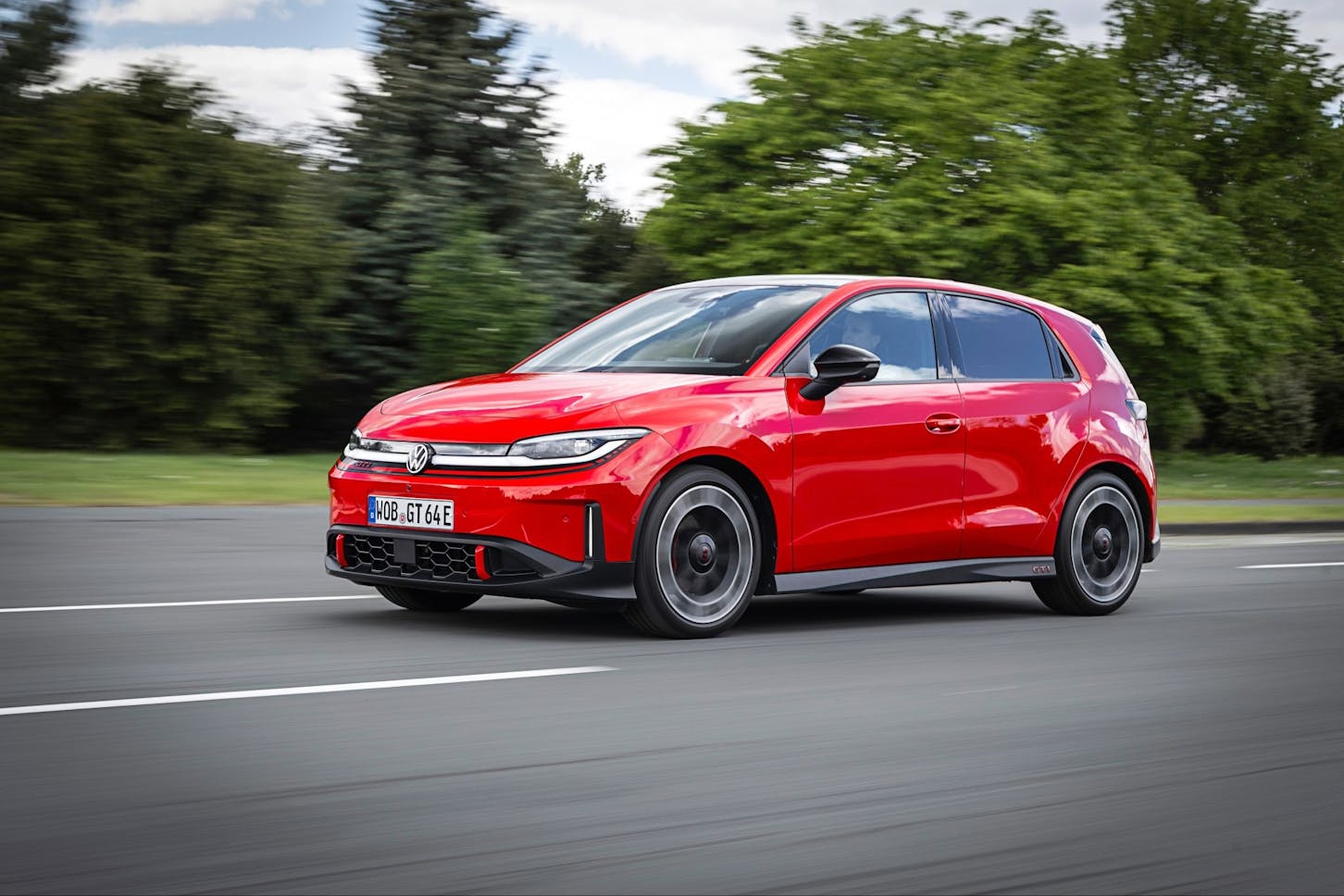 Ein roter VW Polo.