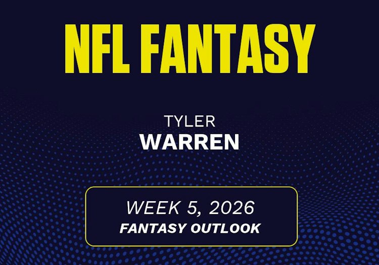 Tyler Warren projected stats Week 5, 2026.