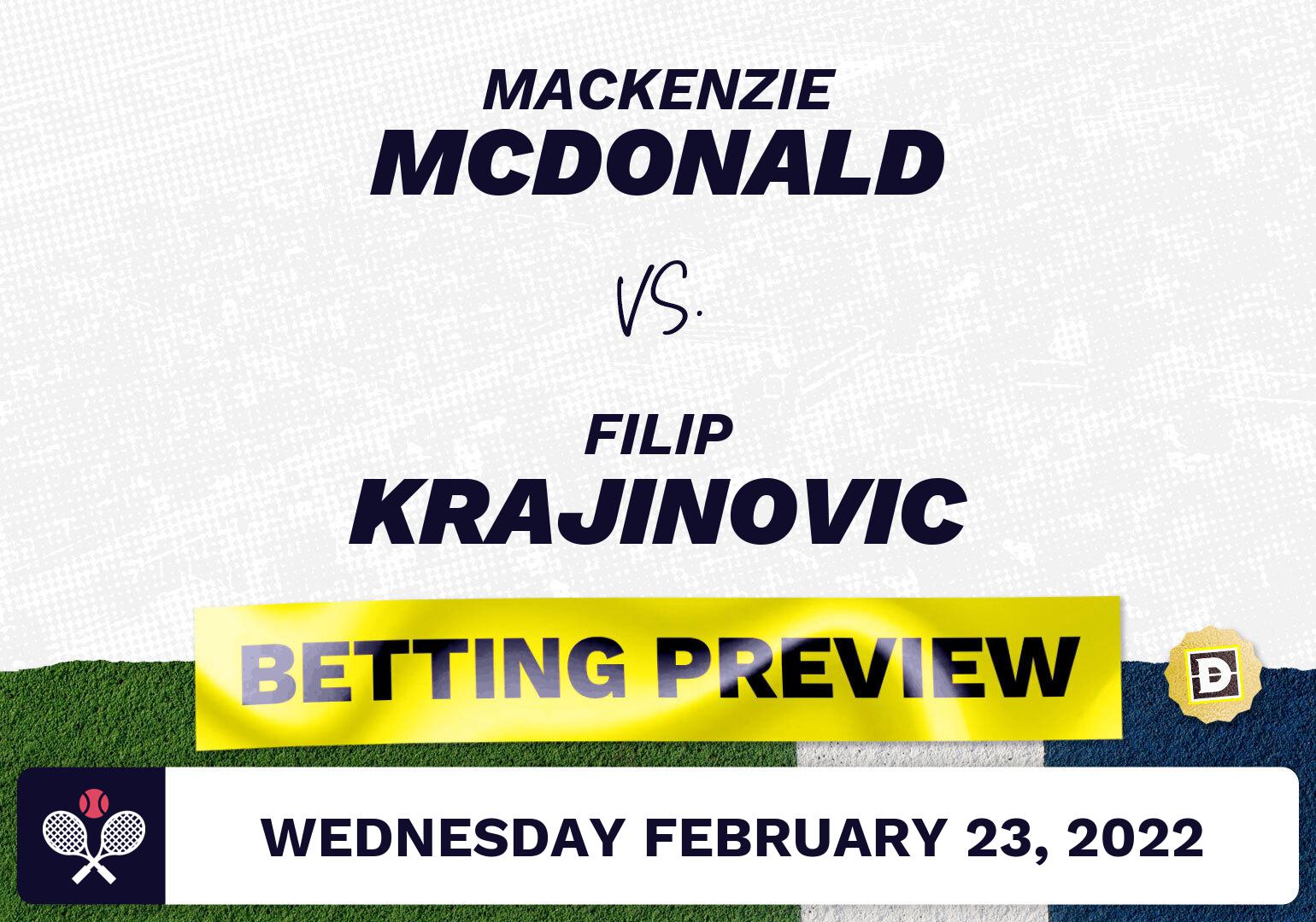 Mackenzie McDonald vs. Filip Krajinovic Predictions - Feb 23, 2022
