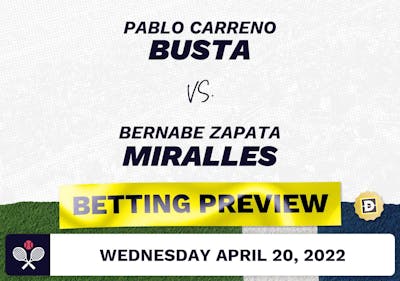 Pablo Carreno Busta vs. Bernabe Zapata Miralles Predictions - Apr 20, 2022