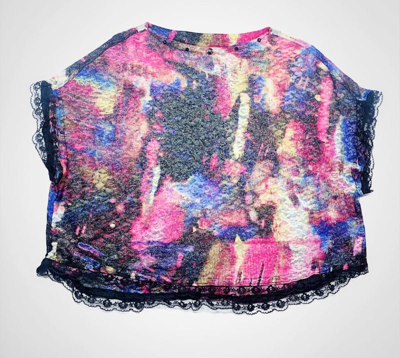 Colorful Lace crop top