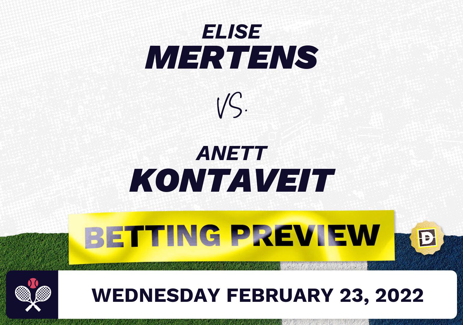 Elise Mertens vs. Anett Kontaveit Predictions - Feb 23, 2022