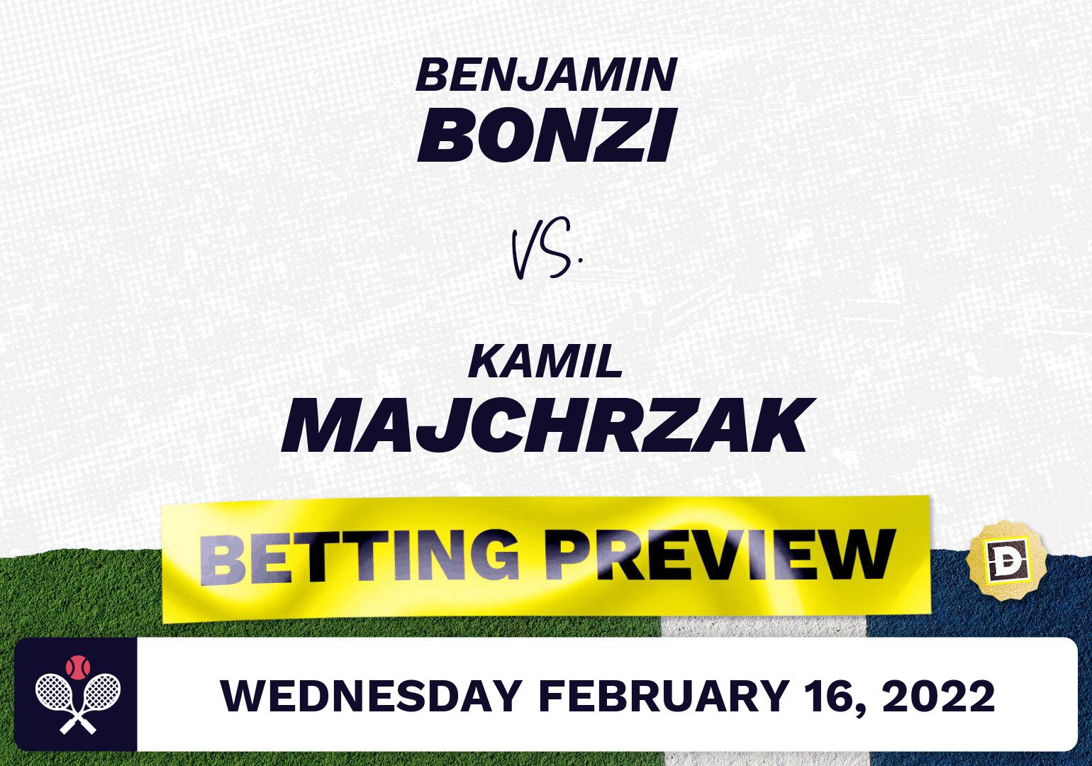 Benjamin Bonzi vs. Kamil Majchrzak Predictions - Feb 16, 2022