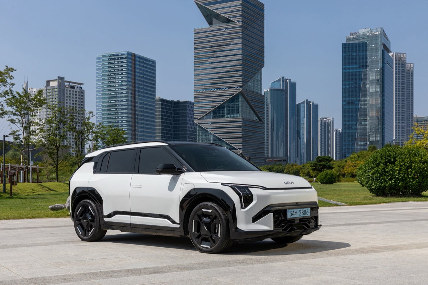 Ein weißer Kia-EV3