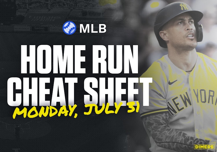 Home Run Cheat Sheet - HR Data, Stats, Matchups and More - Monday, July 31