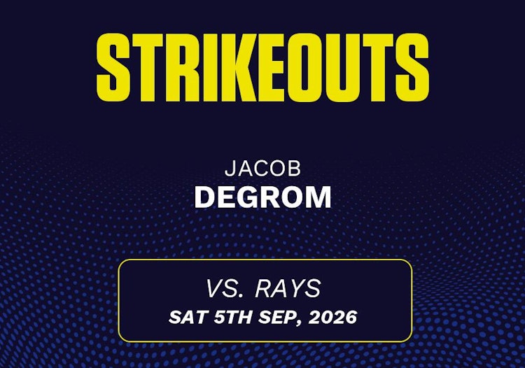 Jacob deGrom projected stats for Saturday, September 5, 2026.