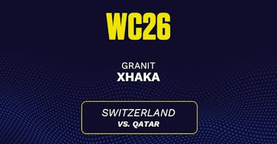 Will Granit Xhaka score a goal in today's World Cup game? Xhaka's projected stats vs. Qatar