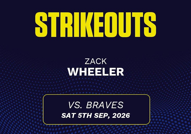 Zack Wheeler projected stats for Saturday, September 5, 2026.