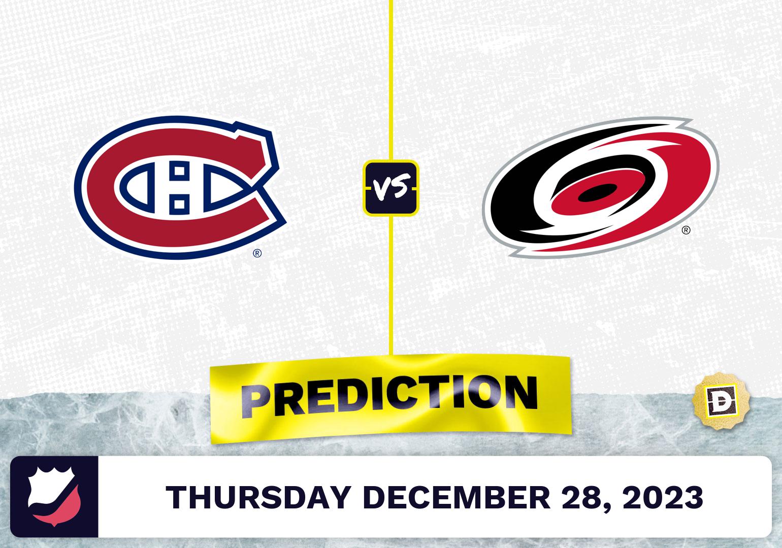Montreal Canadiens vs. Carolina Hurricanes Prediction, Odds, NHL Picks  [12/28/2023]