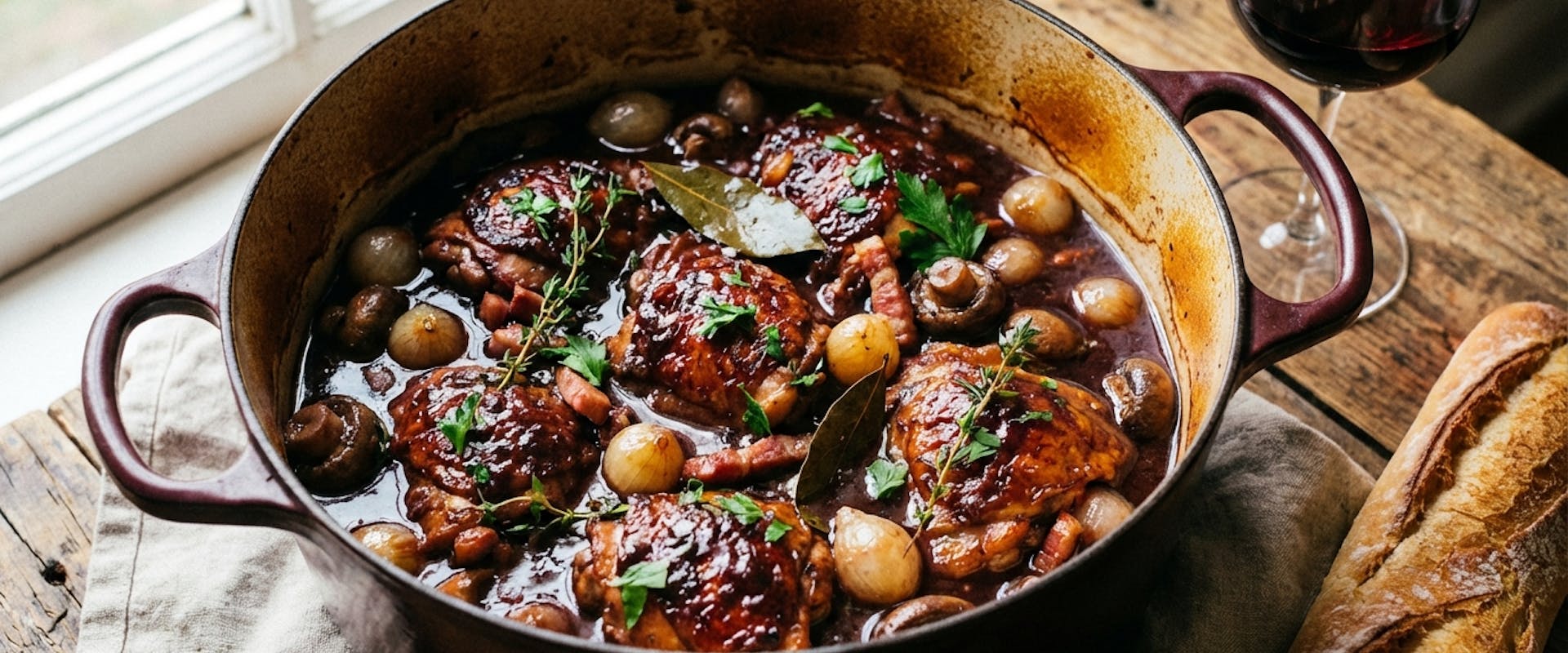 Wine, Time, and Tender Chicken: Mastering Coq au Vin in a Burgundy Kitchen