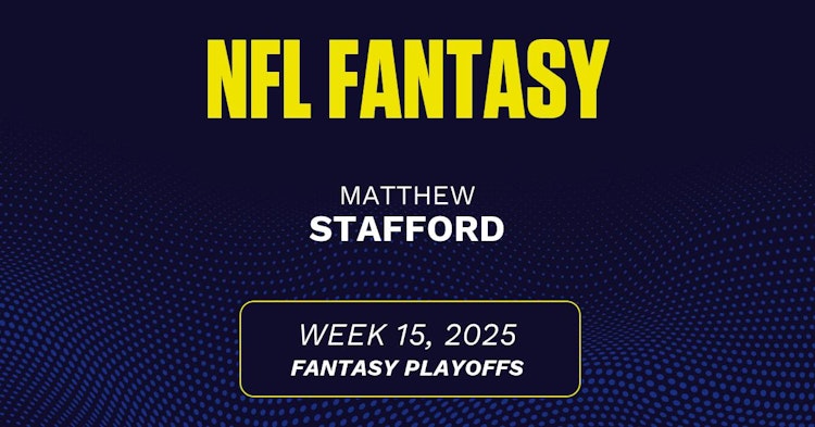 Matthew Stafford projected stats Week 15, 2025.