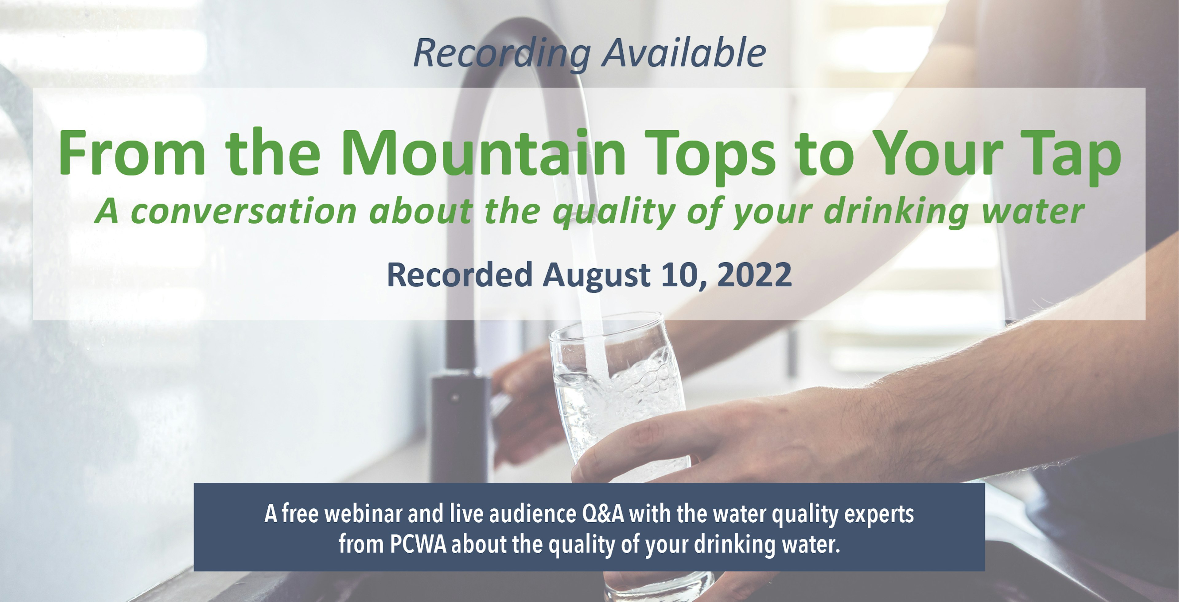 From the Mountain Tops to your Tap Webinar graphic