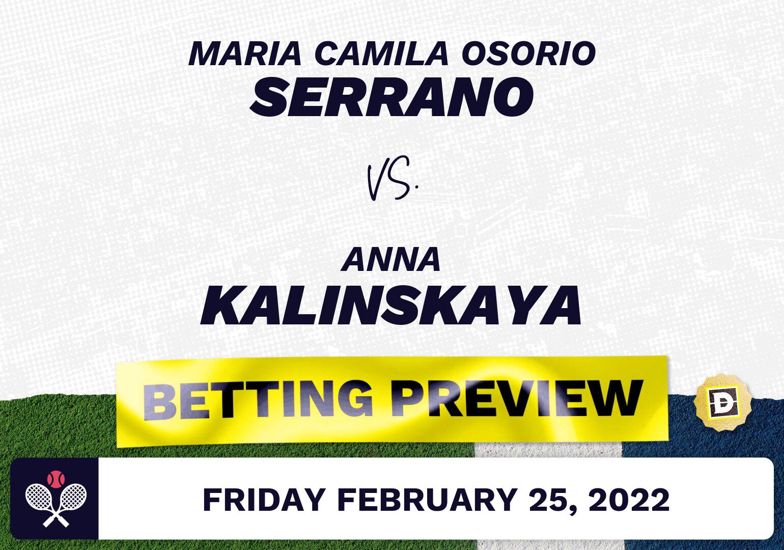 Maria Camila Osorio Serrano vs. Anna Kalinskaya Predictions - Feb 25, 2022