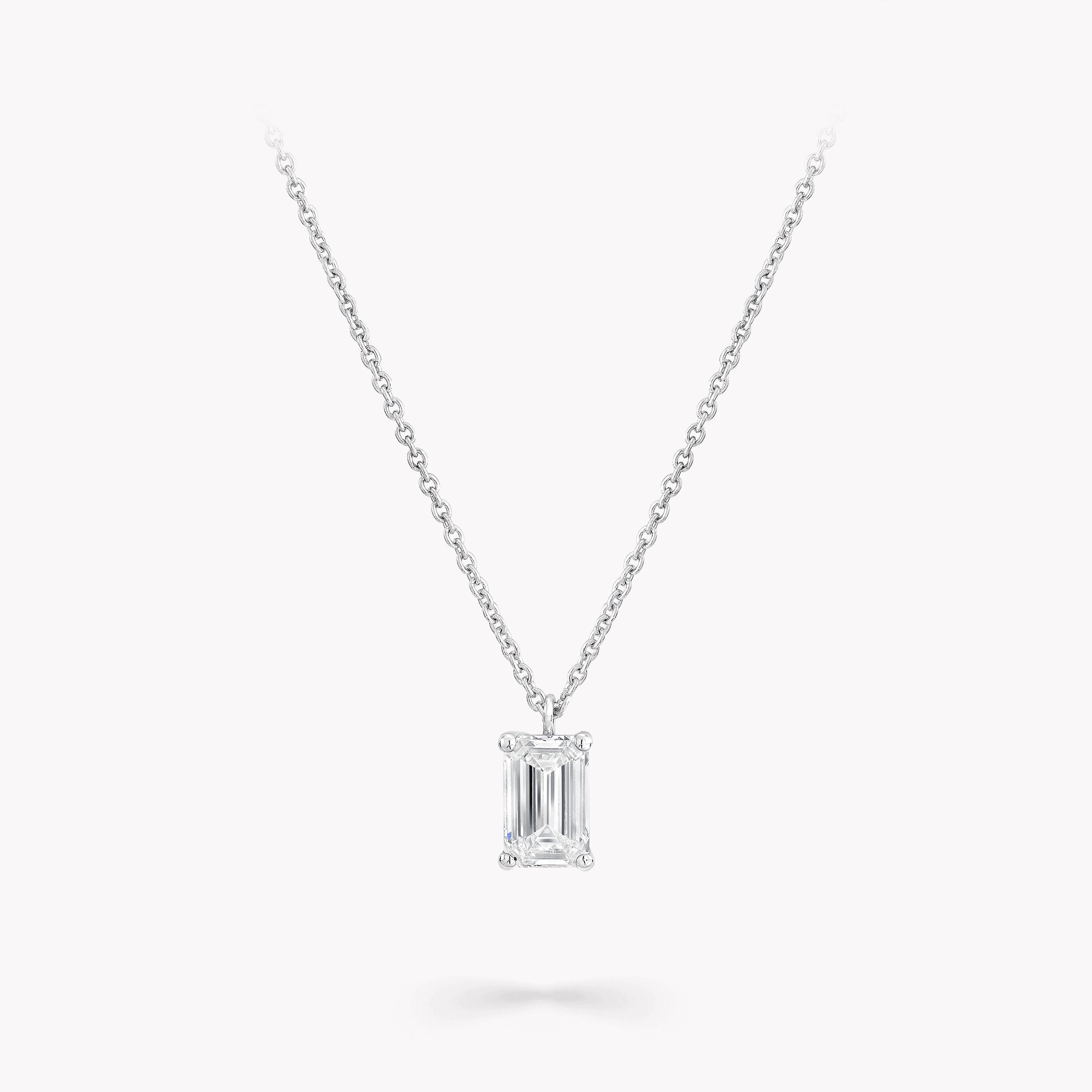 Emerald Cut Diamond Pendant