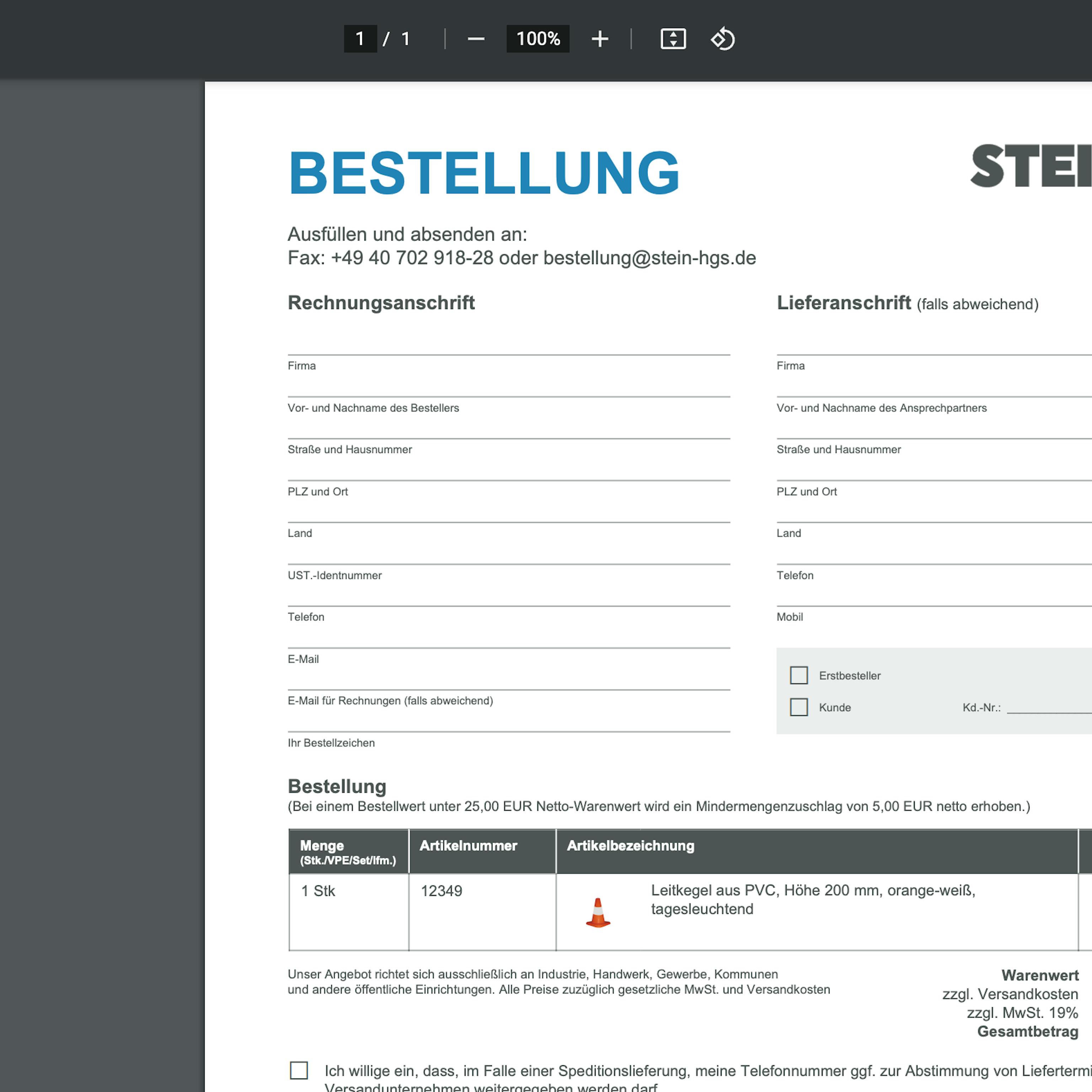 PDF Bestellformular (Desktop) PDF Bestellformular (Desktop)