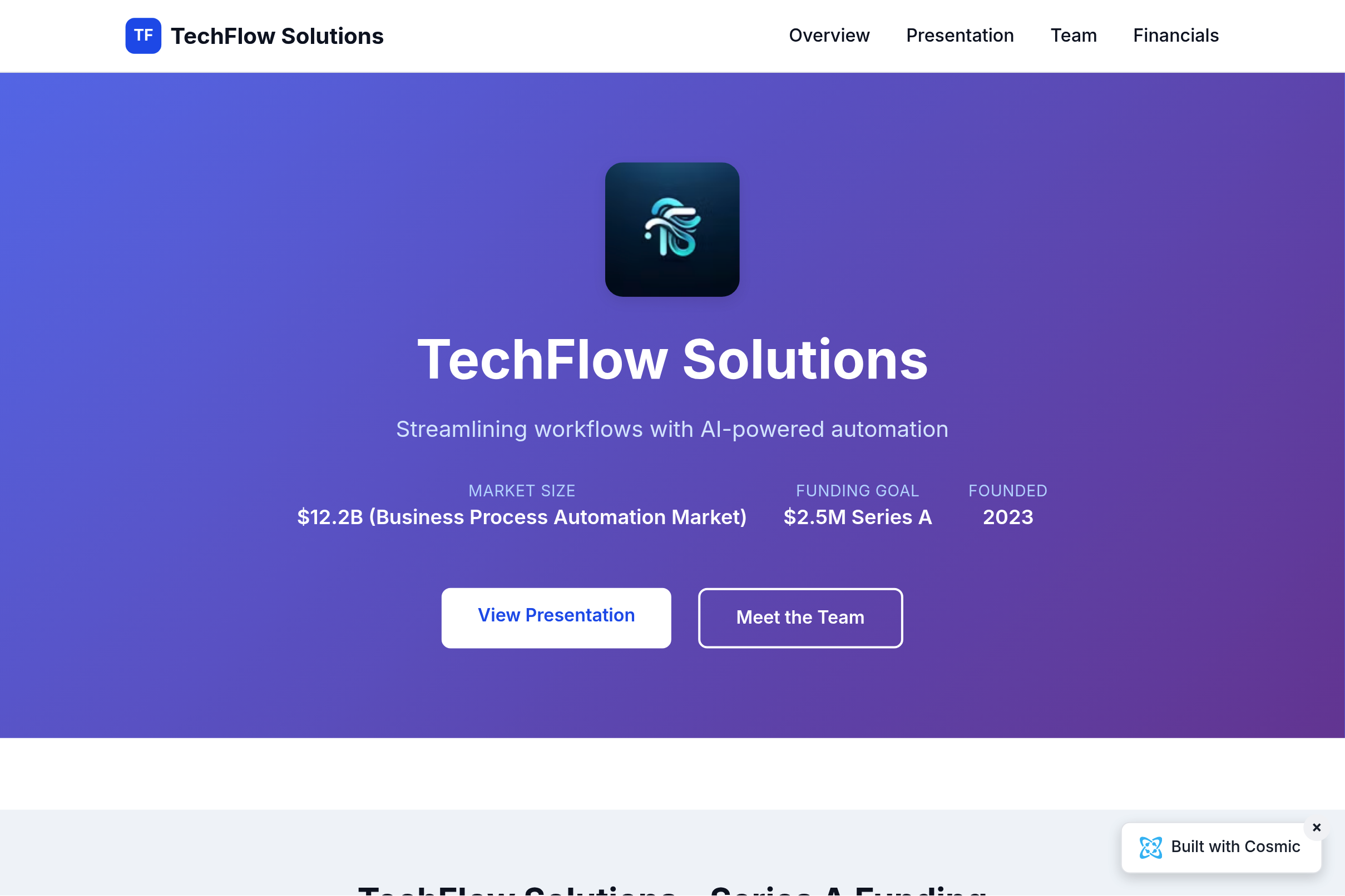 Screenshot of Pitch Deck