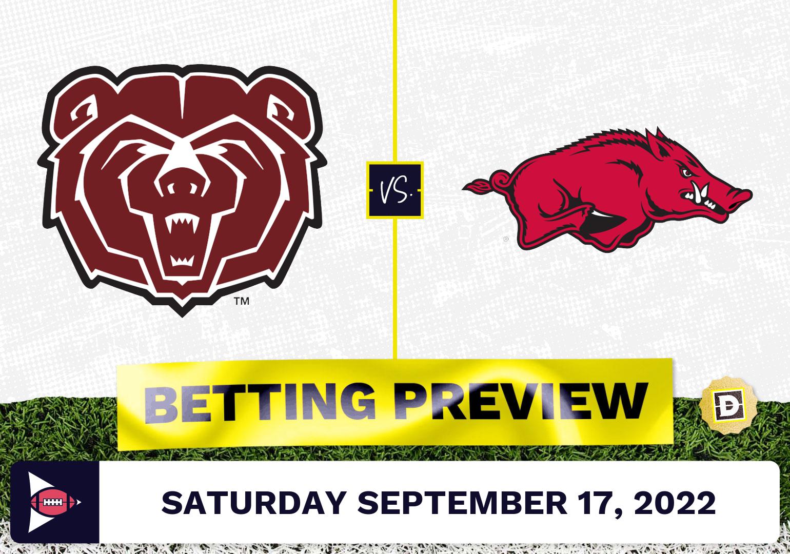 Missouri State vs. Arkansas CFB Prediction and Odds - Sep 17, 2022