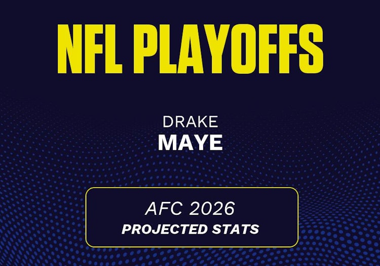 Drake Maye projected stats for Conference Championships, 2026.