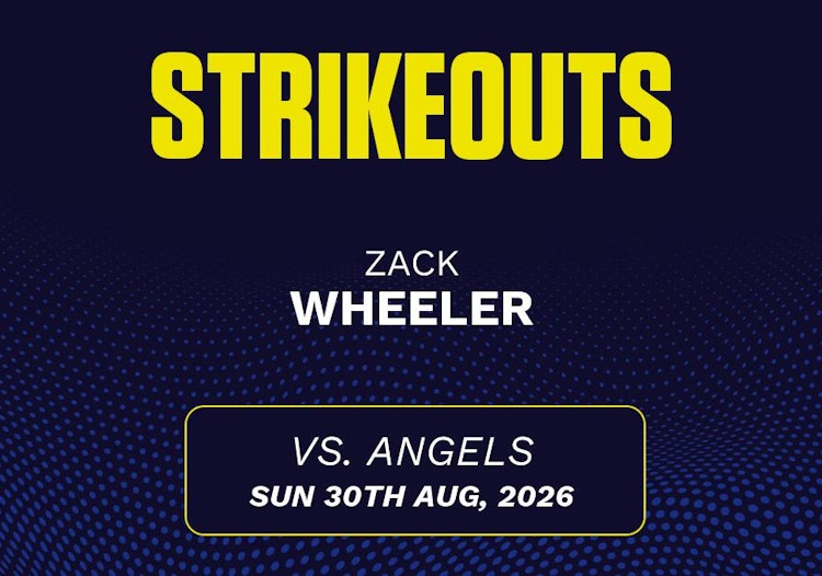 Zack Wheeler projected stats for Sunday, August 30, 2026.