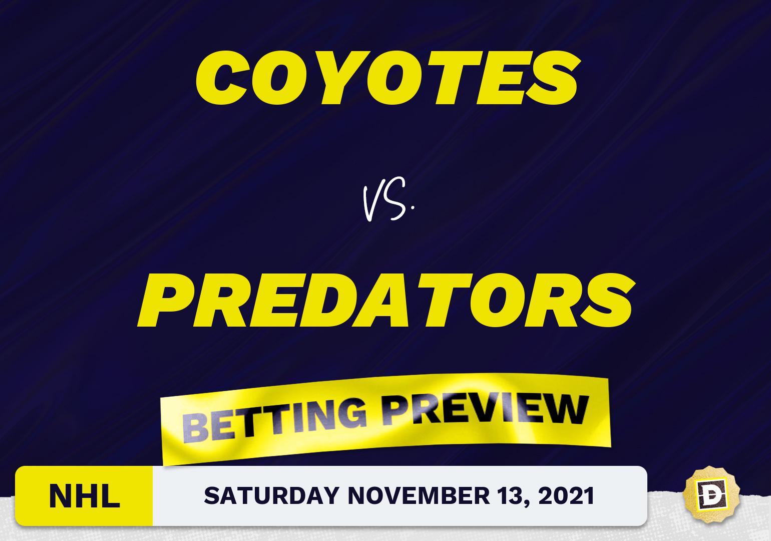 Coyotes vs. Predators Predictions and Odds - Nov 13, 2021