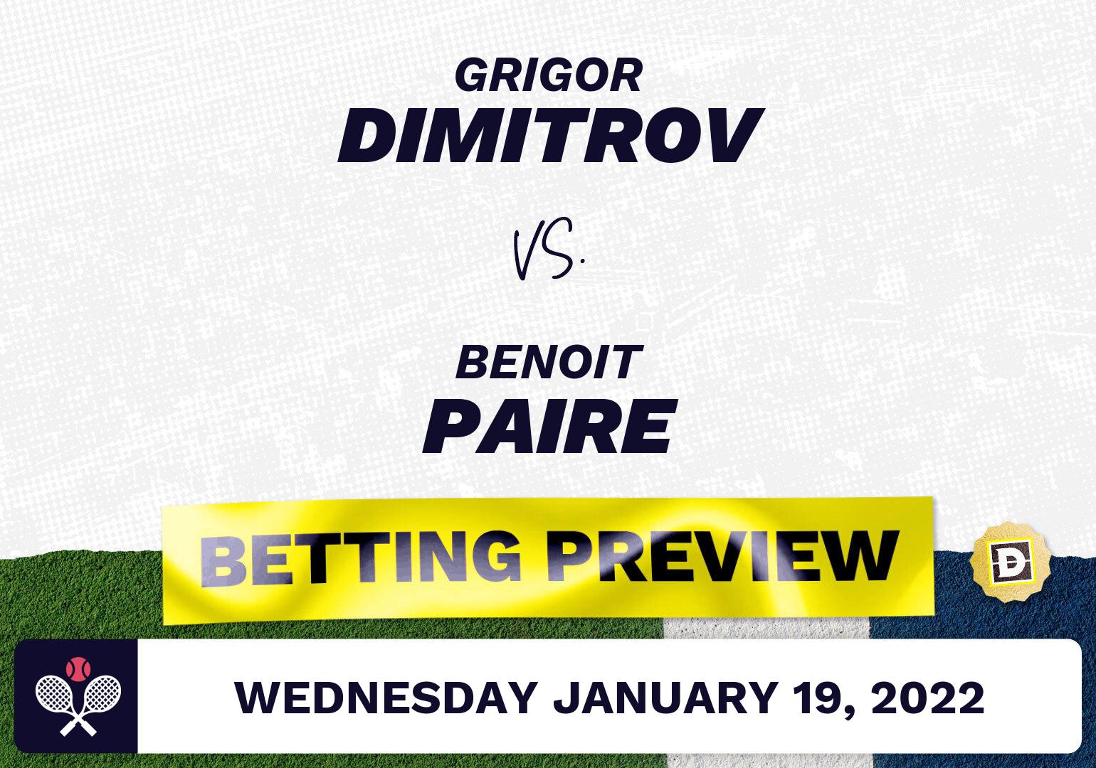 Grigor Dimitrov vs. Benoit Paire Predictions - Jan 20, 2022