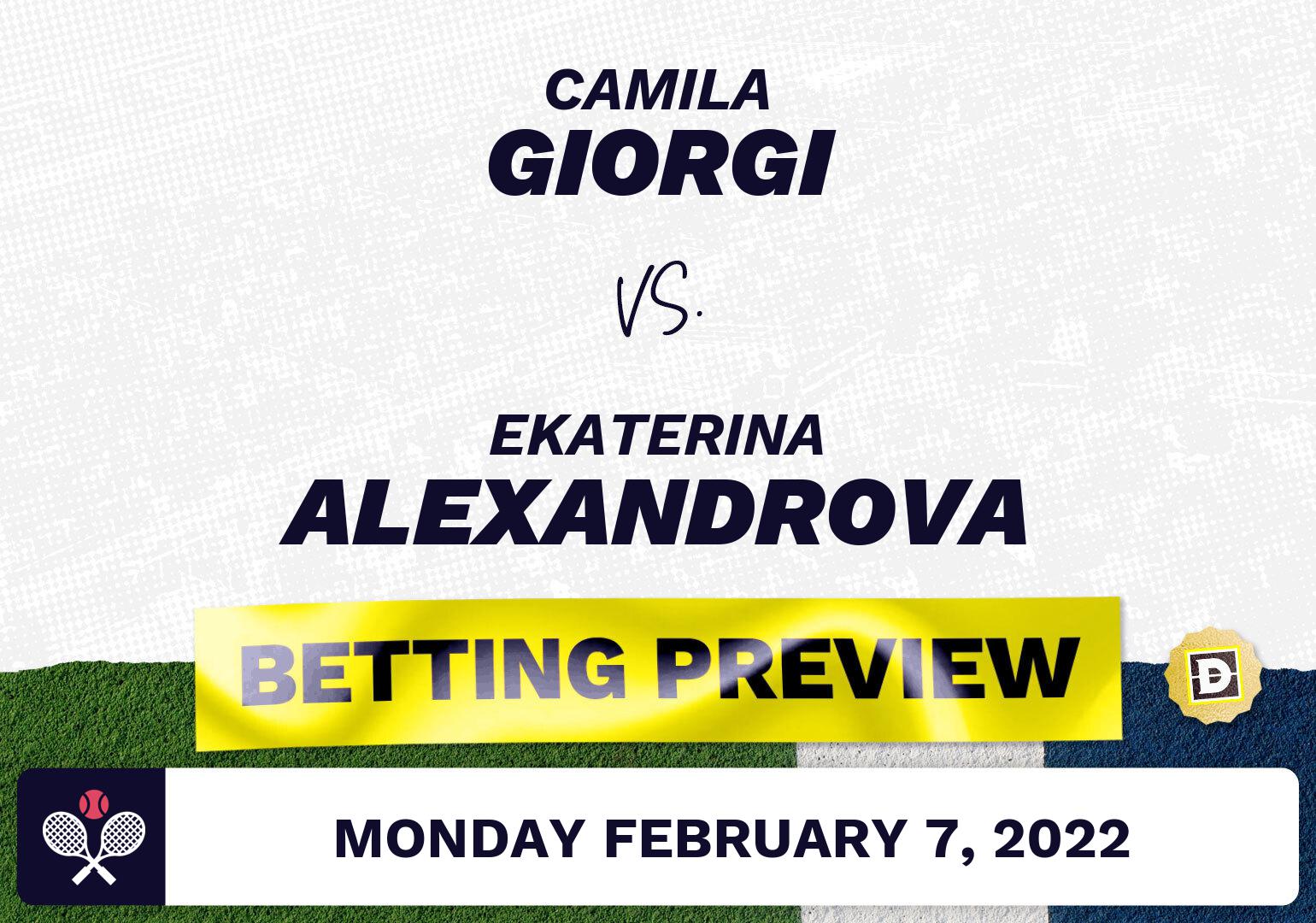 Camila Giorgi vs. Ekaterina Alexandrova Predictions - Feb 7, 2022