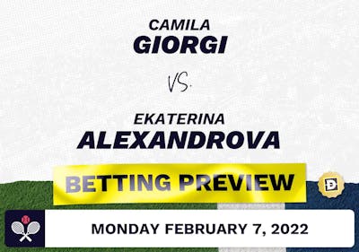 Camila Giorgi vs. Ekaterina Alexandrova Predictions - Feb 7, 2022