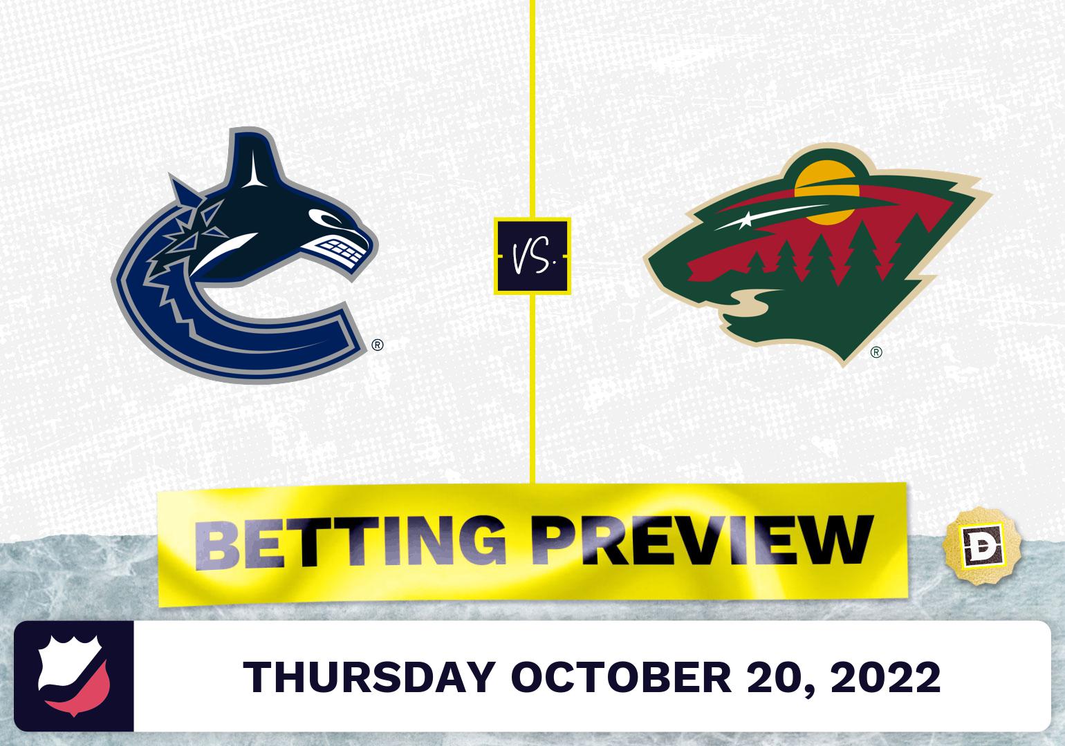 Canucks vs. Wild Prediction and Odds - Oct 20, 2022