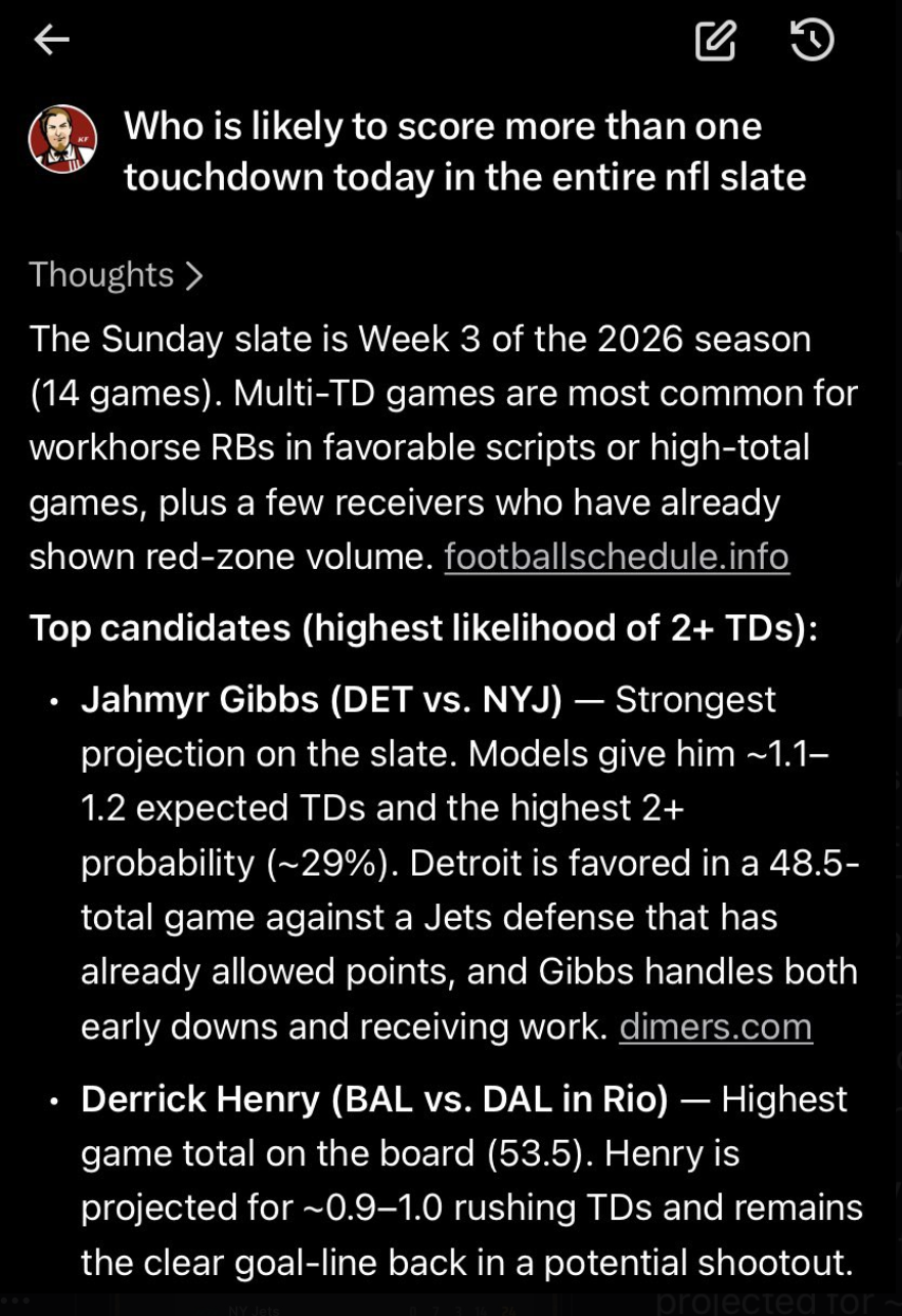 NFL player projections Week 3 Jahmyr Gibbs TD parlay.