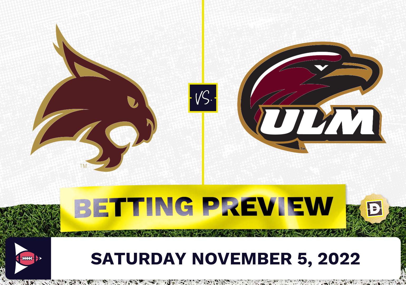Texas State vs. Louisiana-Monroe CFB Prediction and Odds - Nov 5, 2022